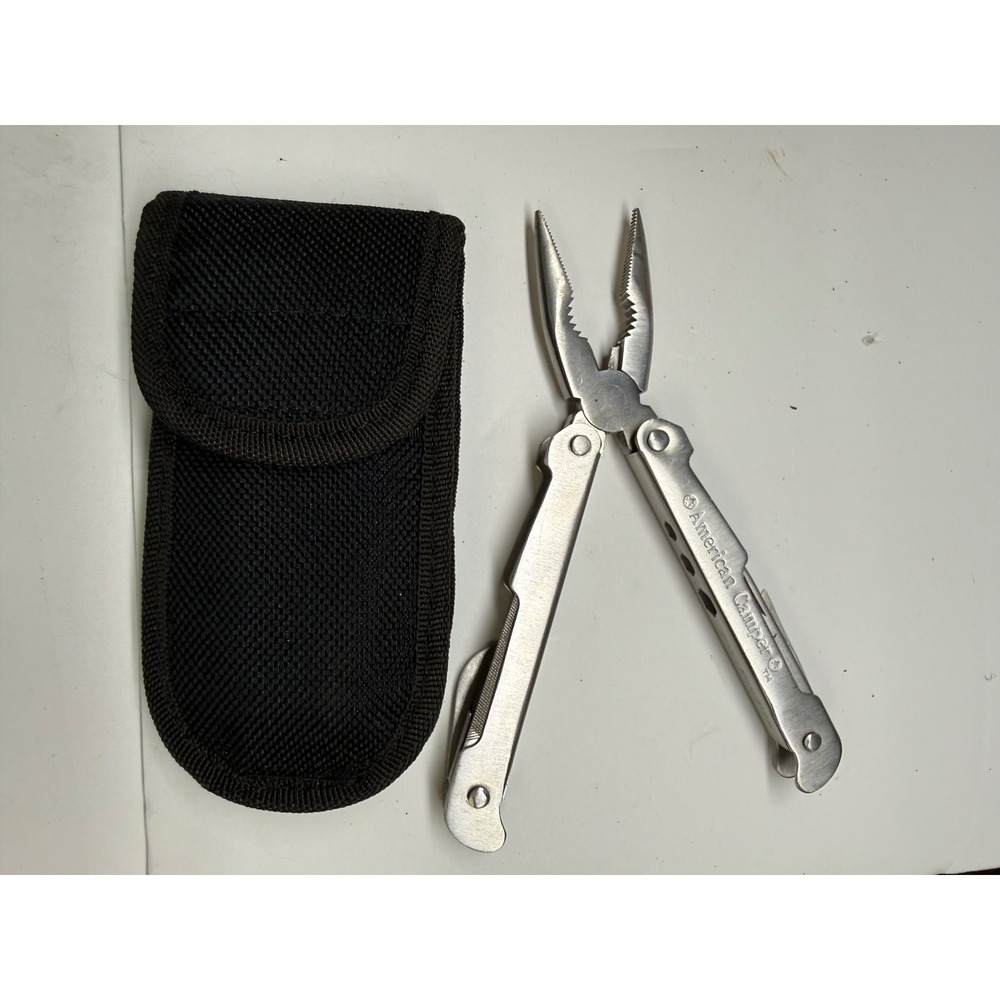American Camper Multi-Tool Stainless Steel Folding Pliers with Nylon Sheath